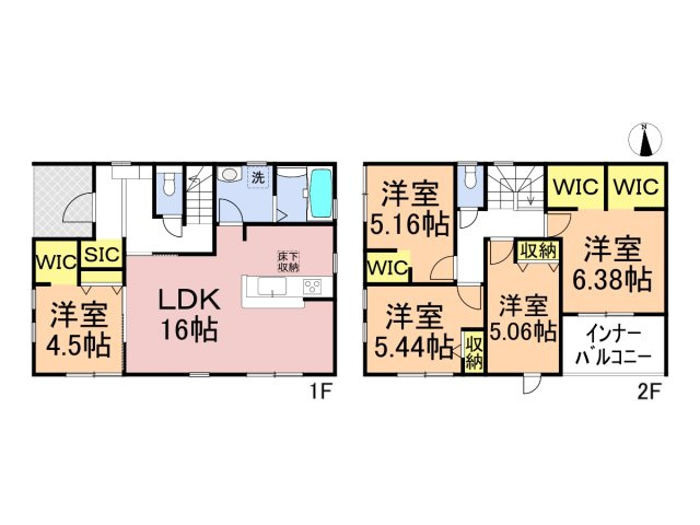 リーブルガーデン　各務原市川島渡町第2　全3区画分譲の間取り|■3号棟　■ヤマダ不動産　株式会社リライフ　
■夢のマイホーム購入をフルサポートします！