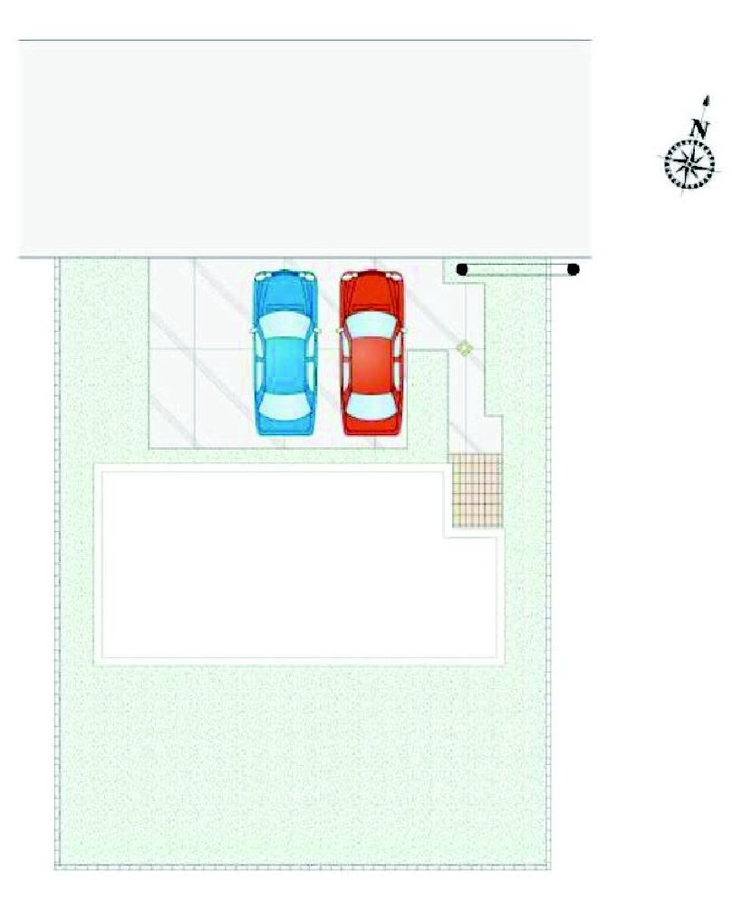 前橋市総社町総社全3区画3号棟　新築住宅の区画図|駐車場3台以上ご用意しています！
並列駐車なので、出し入れもしやすいですよ！
