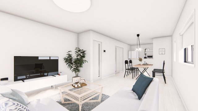 【完成予想図】 | 陽の光をたっぷりと浴びながら気持ち良く生活が出来ます。見学・ご相談等、お気軽にご連絡下さい。※CGパースはイメージ画像です。