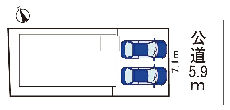 小牧市新町１丁目　新築戸建の区画図|駐車場並列２台可