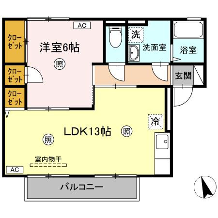 パストラル米原A棟の間取り