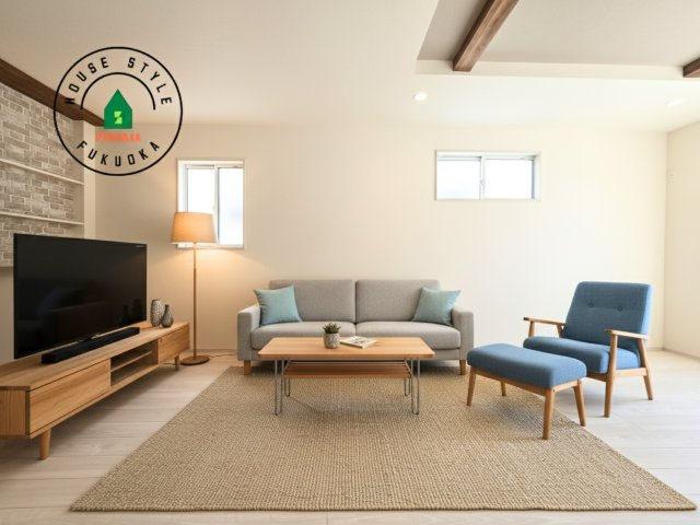 福津市福間南4丁目第1-3棟（2号棟）の居間・リビング|明るく開放的なリビングダイニングは豊かな陽光が注ぎ込み、やすらぎの空間を演出してくれます。ご家族で楽しいひとときをお過ごし下さい。※家具はCGを合成したものです。