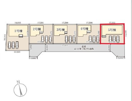 リーブルガーデン　第1小山中久喜　５号棟の区画図|5号棟　土地面積：248.16㎡（75.06坪）