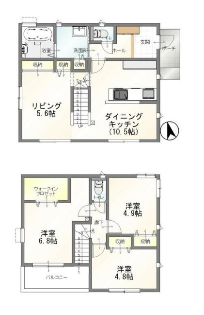 土浦市乙戸　中古戸建の間取り