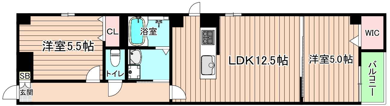 大阪市城東区中央２丁目の賃貸マンションの間取り