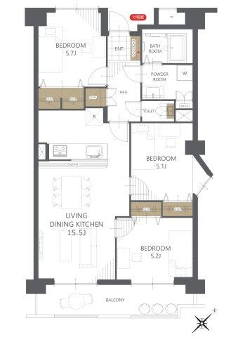 【間取り】コスモテール吉塚 