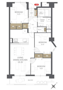 【間取り】コスモテール吉塚 