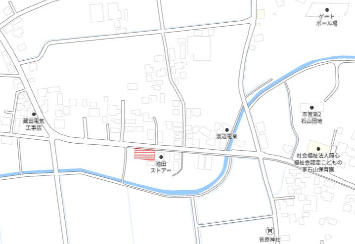 都城市高城町石山の売地の土地図