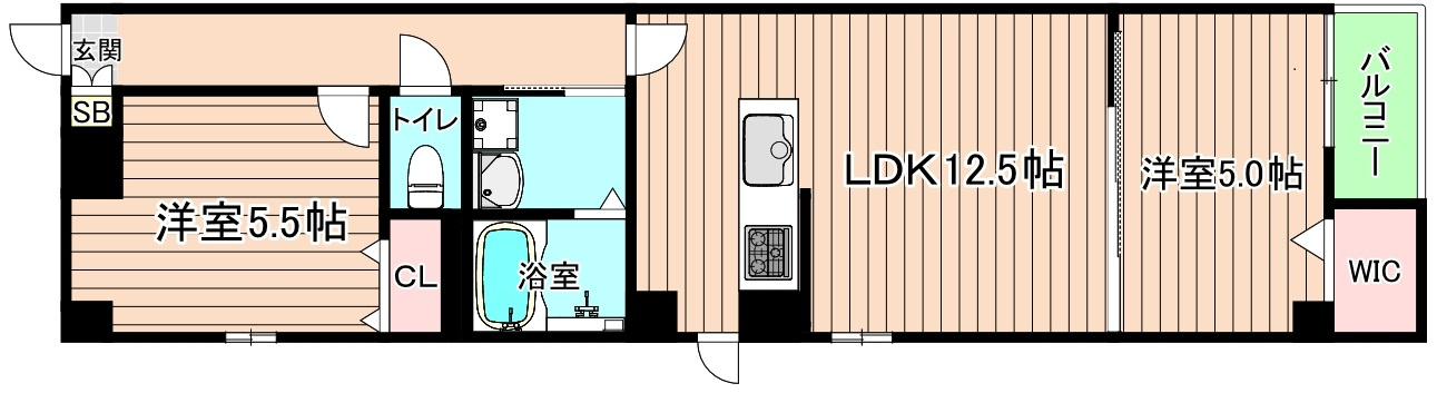 大阪市城東区中央２丁目の賃貸マンションの間取り