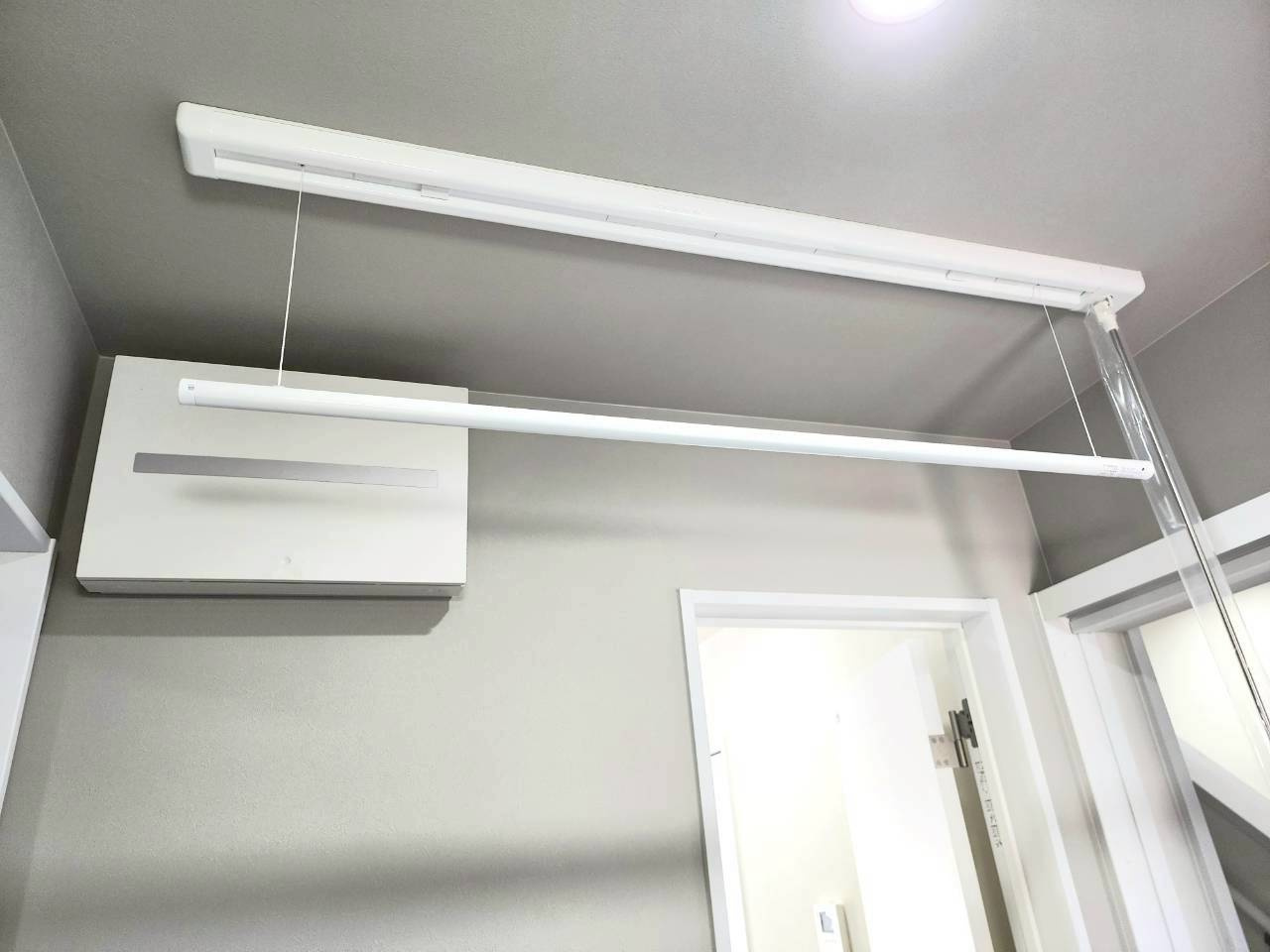 RESET HOUSE－リセットハウス－八幡西区別当町の洗面所|洗面脱衣室には室内物干し付き♪