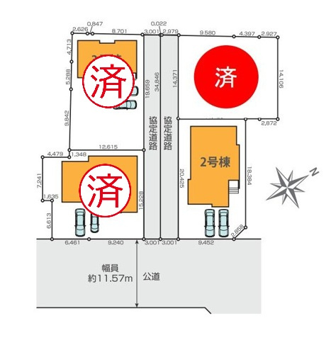 ひたちなか市足崎1期　新築戸建　2号棟の区画図