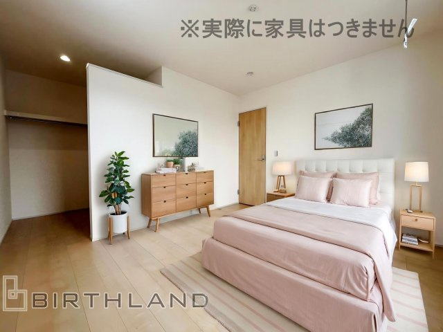 新築戸建・新築建売　福島市笹谷大谷地【長期優良住宅】笹谷小・信陵中の洋室|画像はバーチャルホームステージングの加工による演出で、実際の家具は付きません。