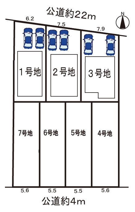 小牧市郷中２丁目　新築戸建　2号地の区画図|全3区画