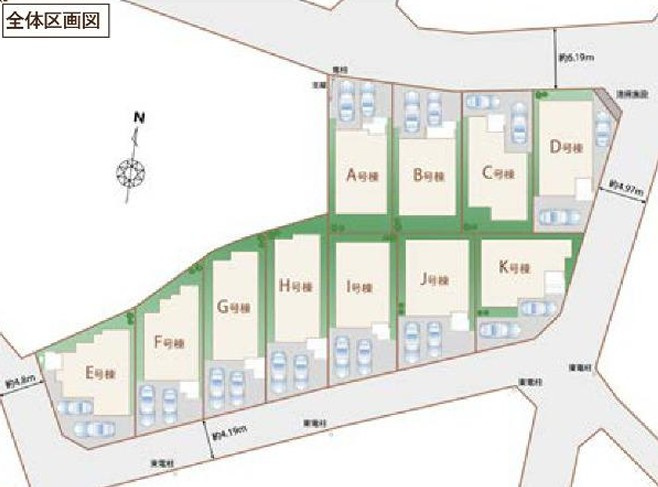 新座市石神4丁目　新築一戸建　西武池袋線　東久留米の区画図