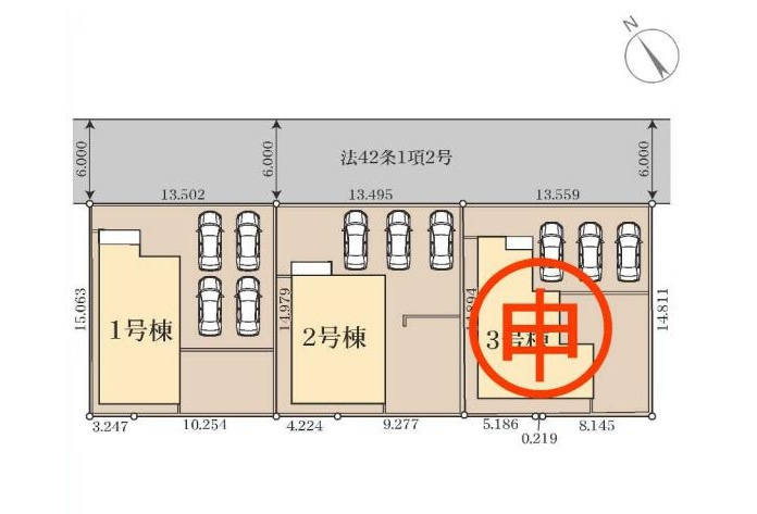 ひたちなか市足崎19期　新築戸建　1号棟の区画図