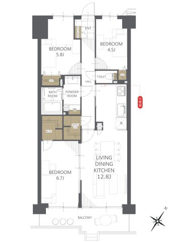 【間取り】コスモ一之江 