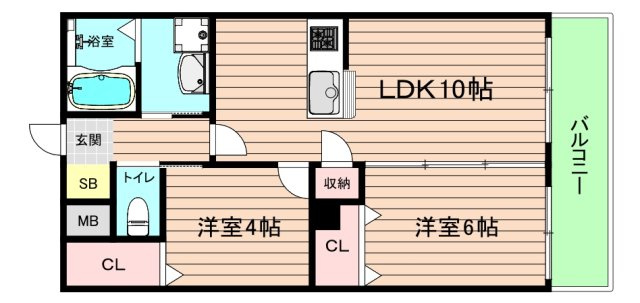 大阪市都島区内代町３丁目の賃貸マンションの間取り
