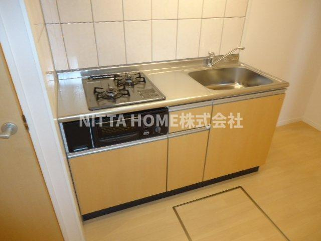 ソレアード田園のキッチン|２口ガスコンロがついているキッチンです◇