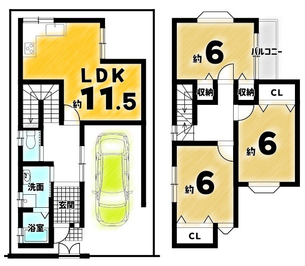 日野野色町の間取り
