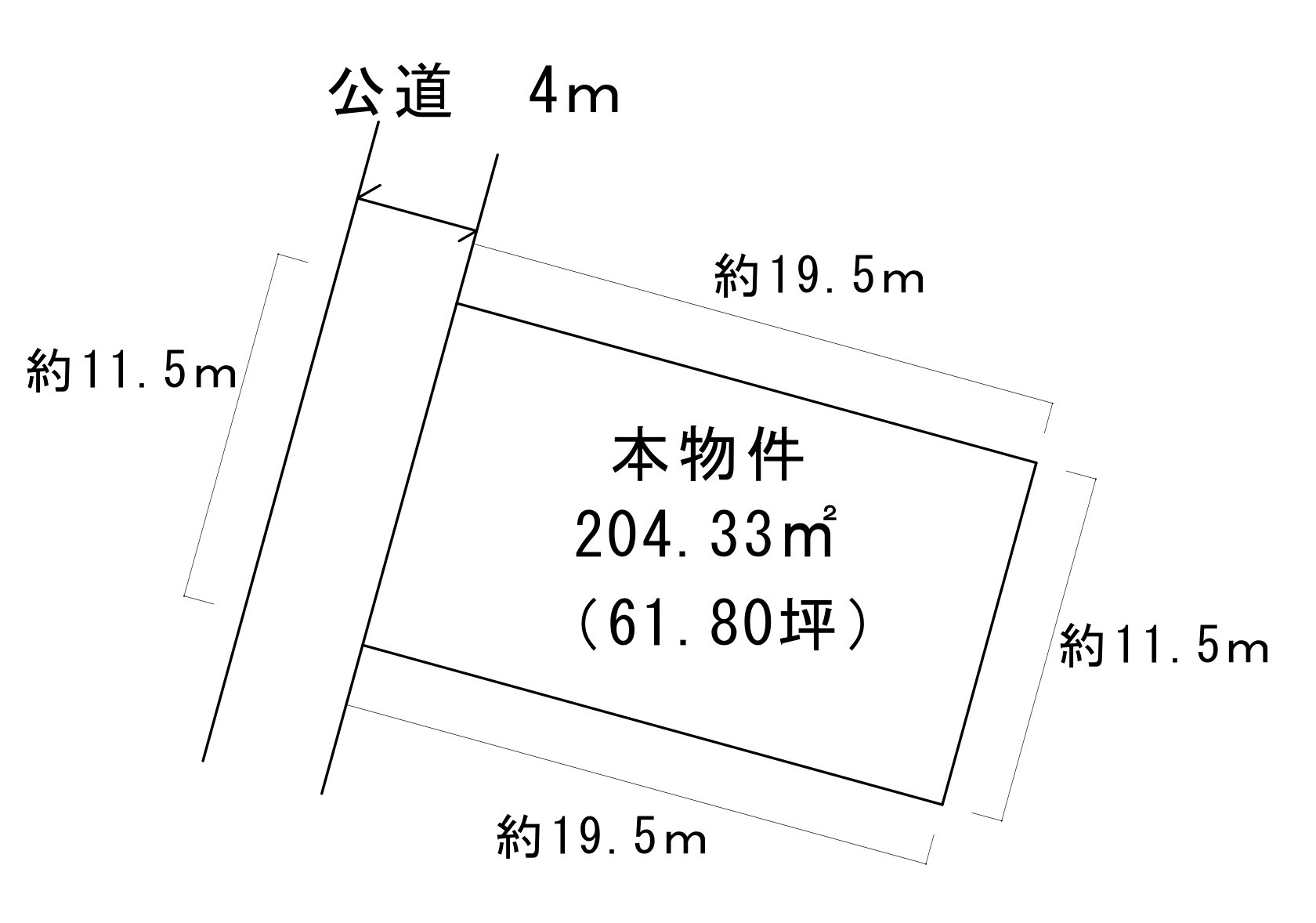 川西町上小松　売地の土地図