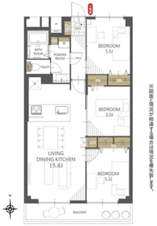 【間取り】 | ウェルフエアグリーン船橋 | 間取り：３LDK　専有面積：63.98㎡　価格：2,790万円です。　
