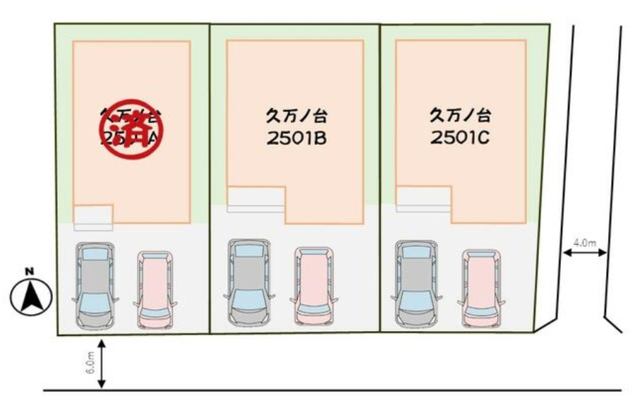 LAVIE久万ノ台2501Cの区画図