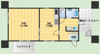 【間取り】 | 豊中市庄内幸町1丁目貸家