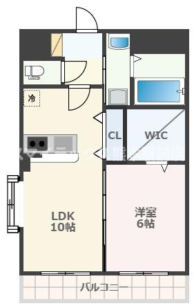 熊本市南区近見２丁目の賃貸マンションの間取り