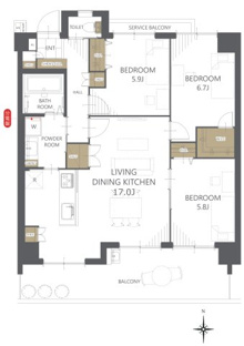 【間取り】ダイヤモンドフォーラム大供 