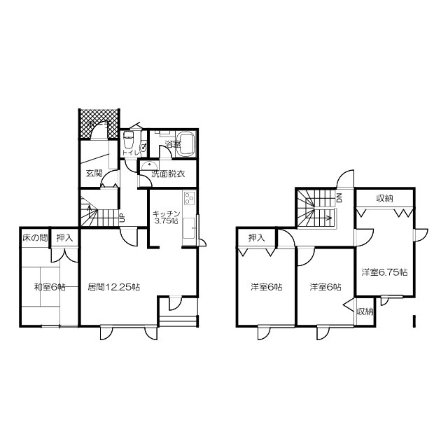 昭和北2丁目　中古住宅の間取り