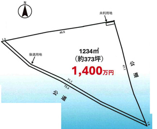 【土地図】 | 川越市的場　資材置場用地　「鶴ヶ島IC」車12分　敷地373坪　