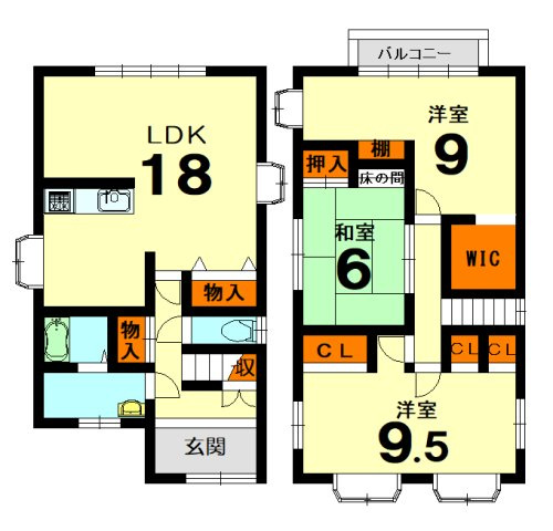 【間取り】 | 北古世町二丁目一戸建 | 建延 104.33㎡　3ＬＤＫ