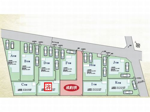 【区画図】 | 【仲介手数料０円】相模原市南区西大沼3丁目　新築一戸建て　全14区画 | A-K号棟　相模原市南区西大沼3丁目　新築一戸建て　全14区画