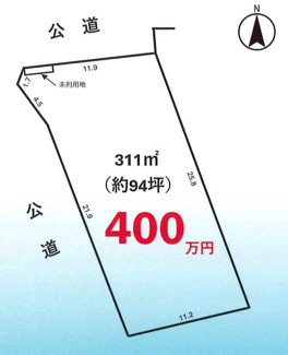 【土地図】 | 川越市笠幡　資材置場用地　「鶴ヶ島I.C」車6分　敷地94坪