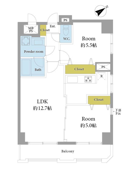 【間取り】 | 扶桑ハイツ荏原中延 | 仮　変更になる可能性がございます。