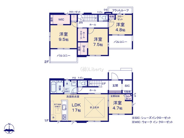 水戸市元吉田町14期　新築戸建　3号棟の間取り