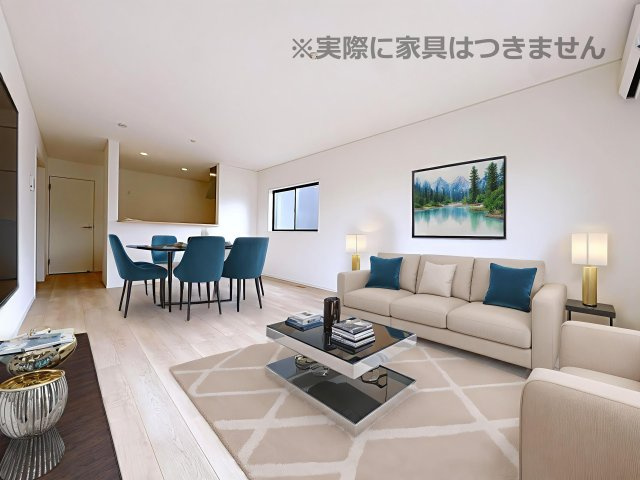 新築戸建・建売　米沢市通町四丁目【耐震+制震】松川小・米沢一中の居間・リビング|同社施工例