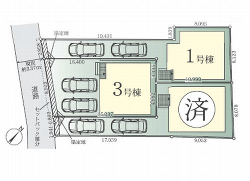 【区画図】 | 【仲介手数料０円】藤沢市善行1期　新築一戸建て　全3棟 | 藤沢市善行1期　新築一戸建て　全3棟