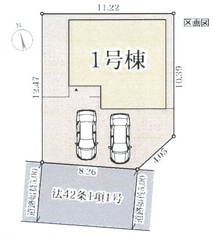 リーブルガーデン西脇15期　1号棟の区画図|明るい南向き