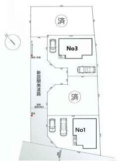【土地図＋建物プラン例】 | 【仲介手数料無料！！】日野市日野本町6丁目　建築条件付き売地（全4区画）No3　4190万円