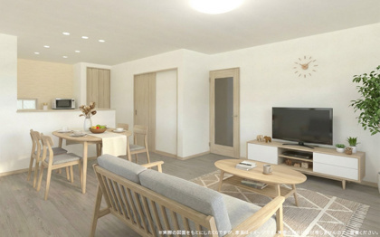 【完成予想図】 | 【LDK　イメージパース】
※画像は設計図面を基に作成したイメージです。