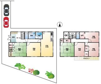 【間取り】 | 岐阜市須賀3丁目！再生住宅登場です♪水回りすべて新品交換！ゆとりの広さの6LDK！南にお庭スペース♪ | 岐阜市須賀3丁目！再生住宅登場です♪水回りすべて新品交換！ゆとりの広さの6LDK！南にお庭スペース♪