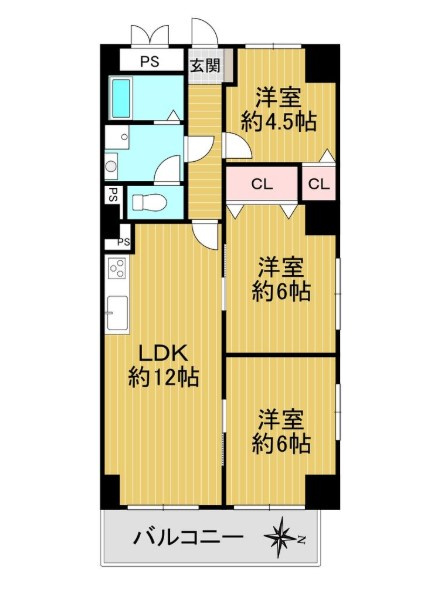 ハイマートすみれ　3階の間取り
