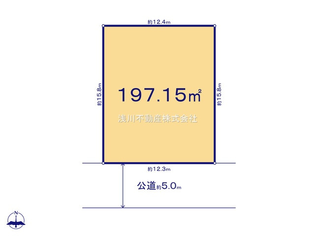 八王子市　西寺方町　建築条件付き売地の土地図|～南5ｍ道路に面している整形地～