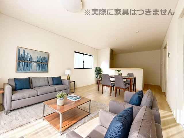 新築戸建・建売　米沢市通町四丁目【耐震+制震】松川小・米沢一中の居間・リビング|同社施工例