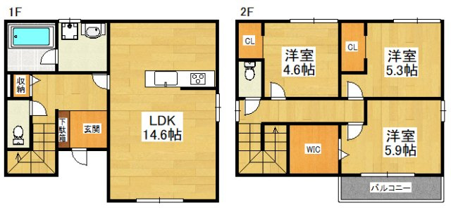 大野町2丁目戸建貸家の間取り