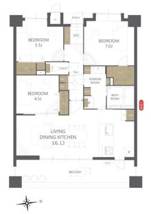 【間取り】ダイヤモンド城南オーシャンコート 