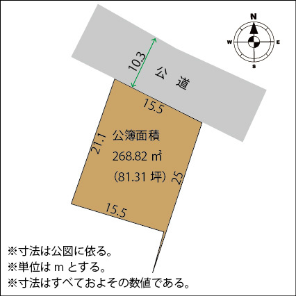 足利市小俣町の売地の土地図