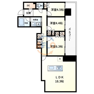 【間取り】 | RJR堺筋本町タワー　開平小学校区 | RJR堺筋本町タワー　間取り