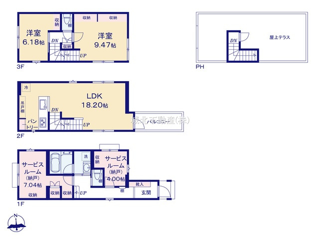 杉並区下高井戸1丁目 限定1棟の区画図